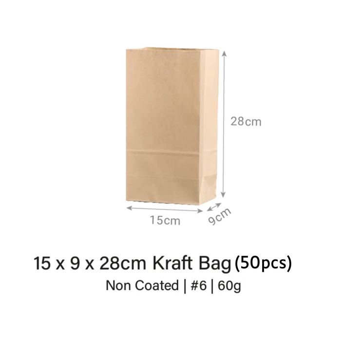 15 x 9 x 28cm Kraft Bag (50pcs)