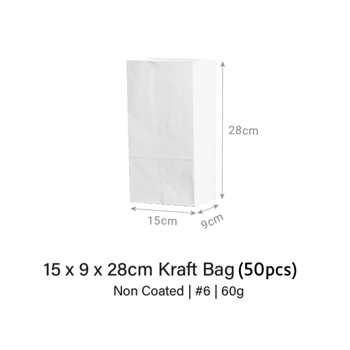 15 x 9 x 28cm Kraft Bag (50pcs)