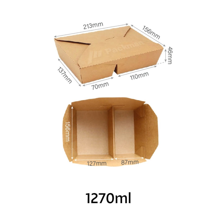 2-Compartment Kraft Bento Box