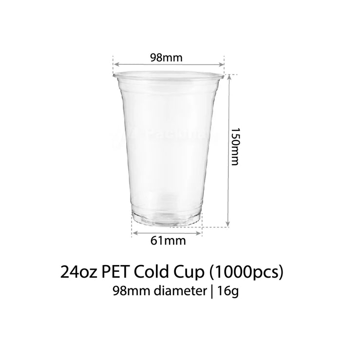 98mm PET Cold Cup 24oz (1000pcs)
