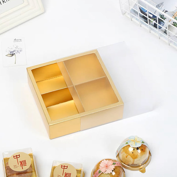 4-Slot Gold Mooncake Kraft Cavity Box (10pcs)