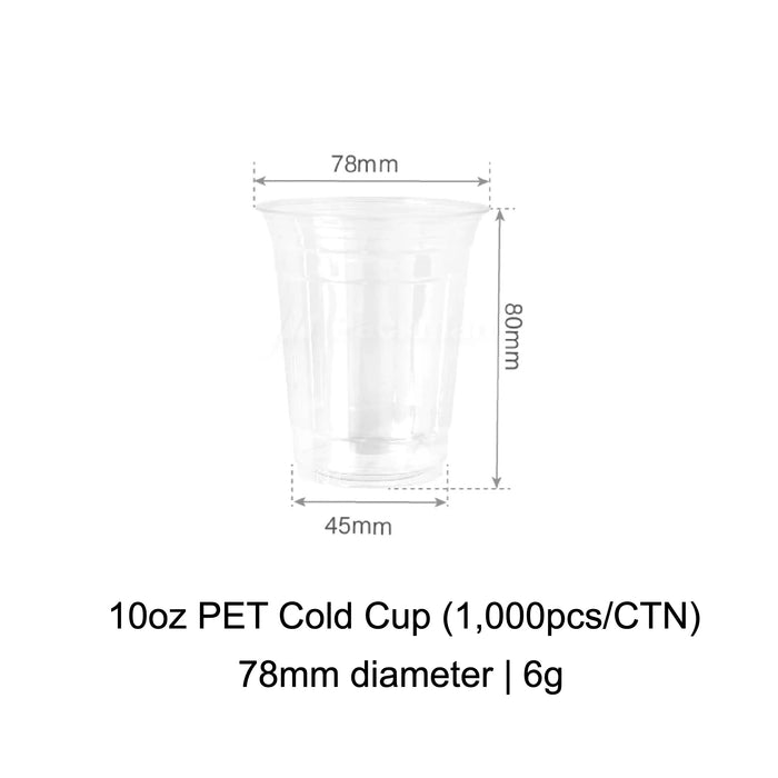 78mm PET Cold Cup 10oz (1000pcs)
