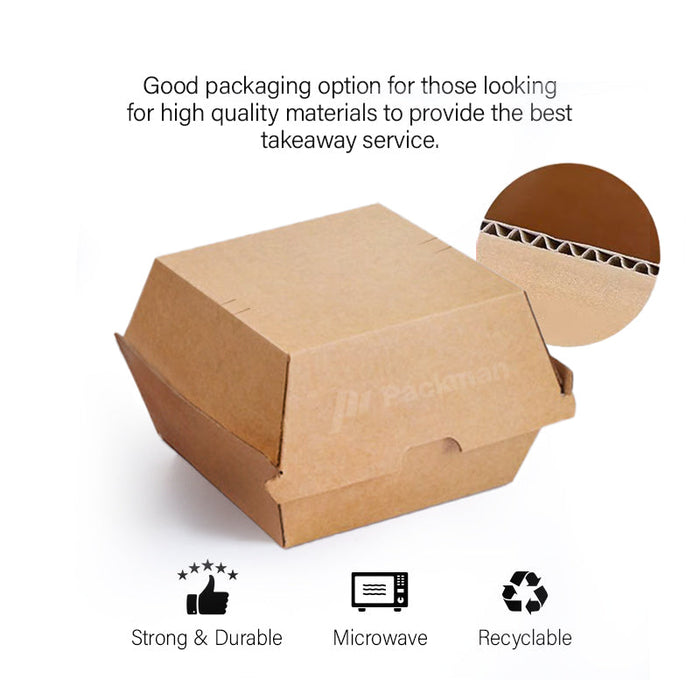 110 x 110 x 108mm Kraft Burger Box (150pcs)