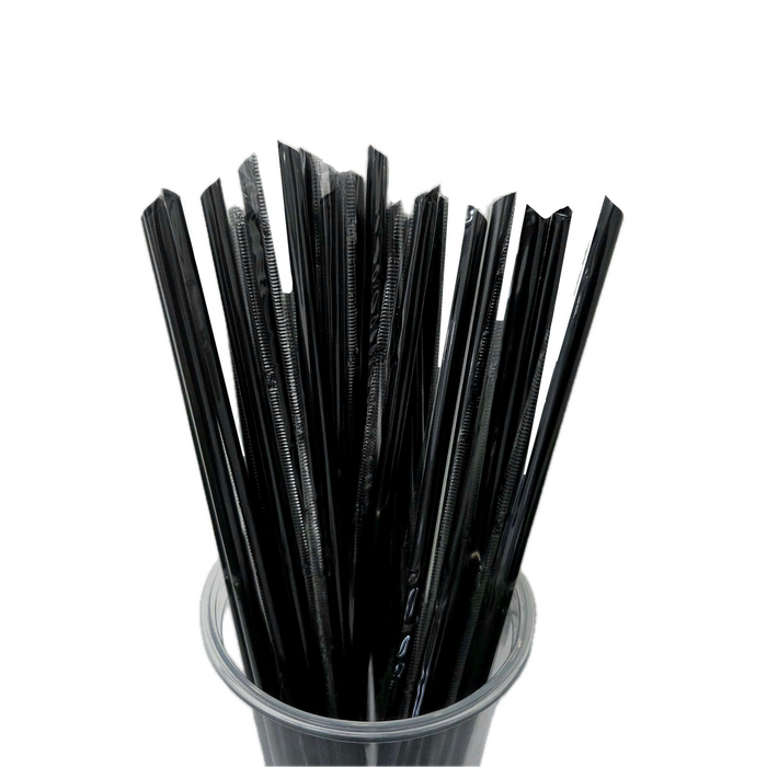 Black Plastic Straw