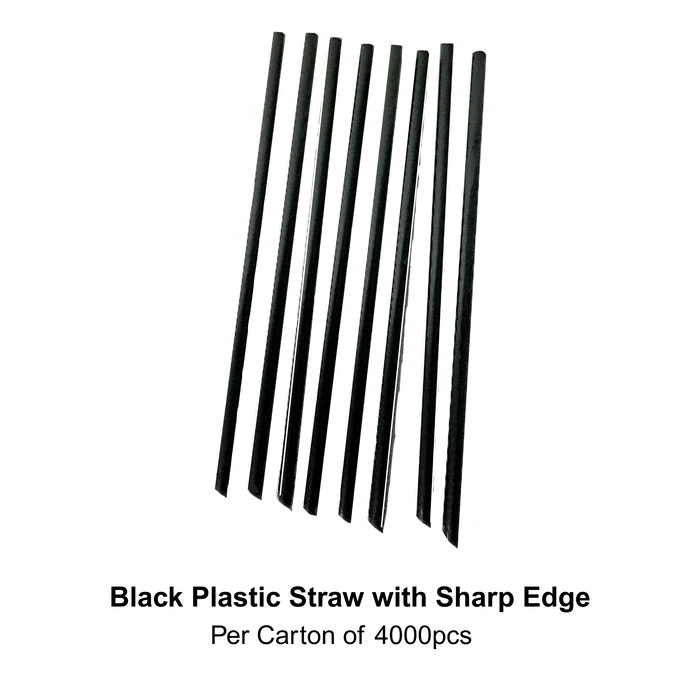 Black Plastic Straw