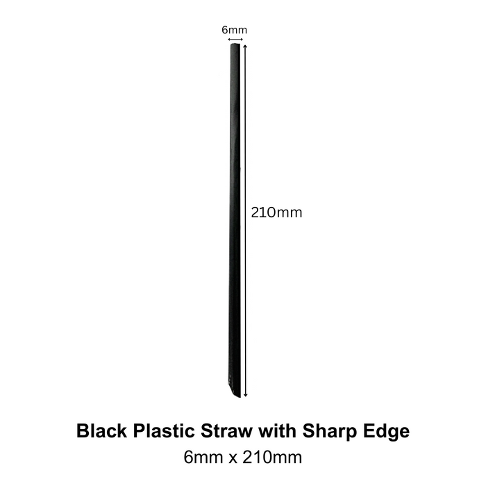Black Plastic Straw