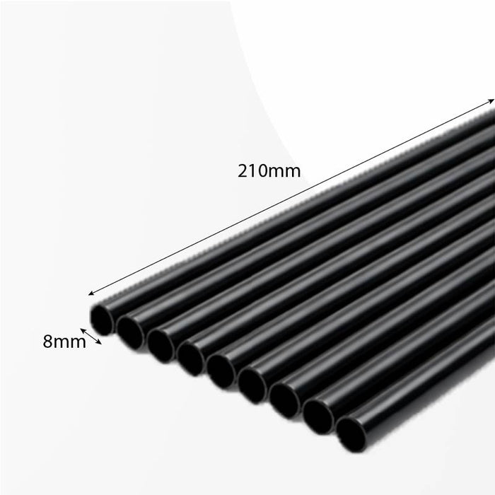 Black Straight Plastic Straw