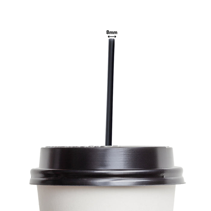 Black Straight Plastic Straw