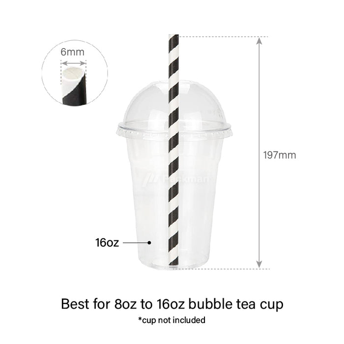 Black Stripe Paper Straw
