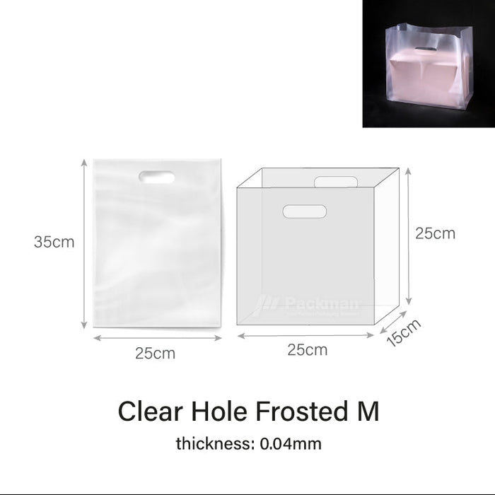 Clear Hole Frosted Carrier Bag