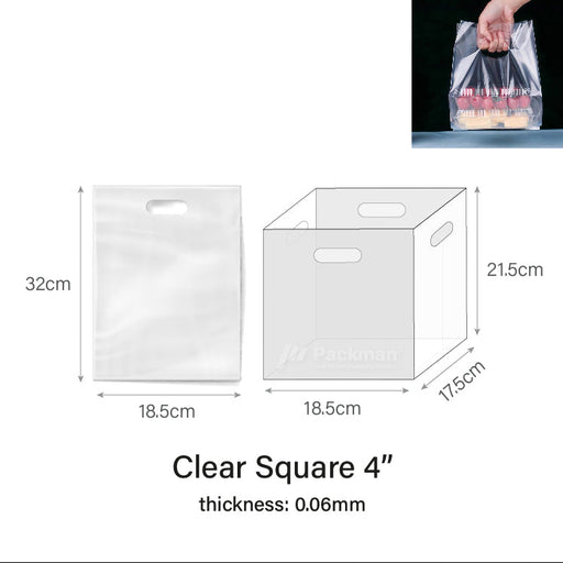 Clear Square Carrier Bag