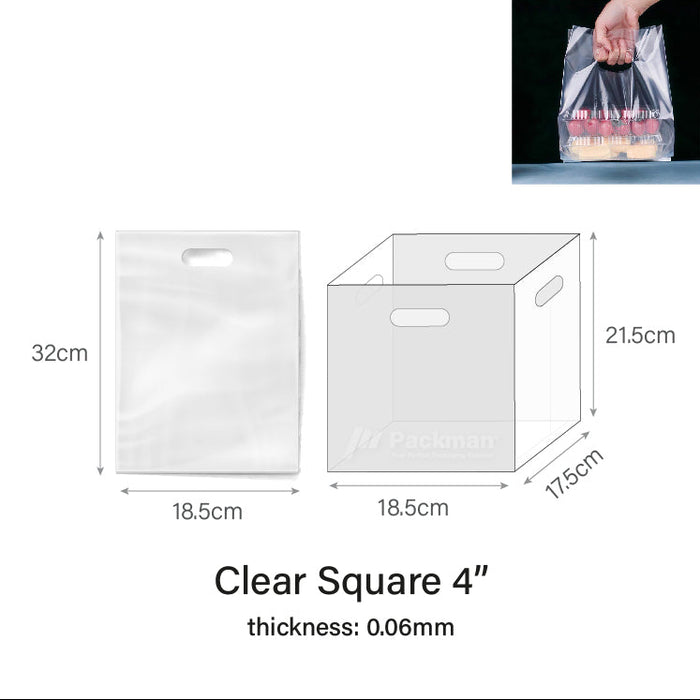 Clear Square Carrier Bag