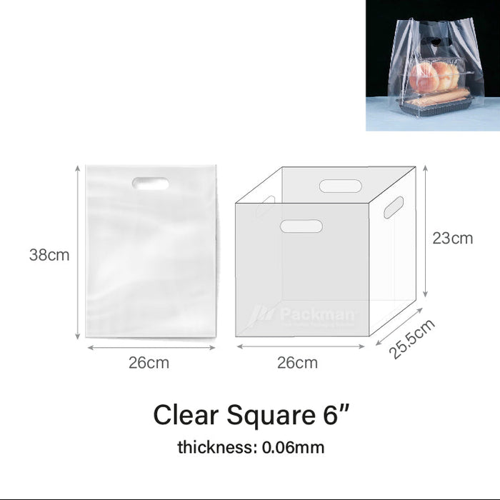 Clear Square Carrier Bag