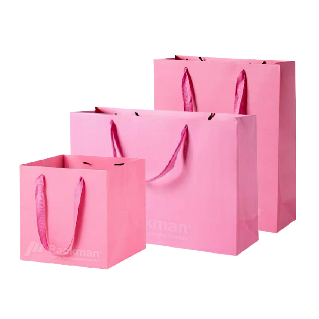 Pink Square Paper Bag