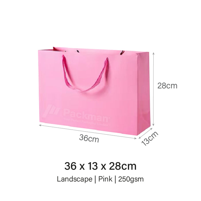 Coloured Rope Pink Paper Bag 
