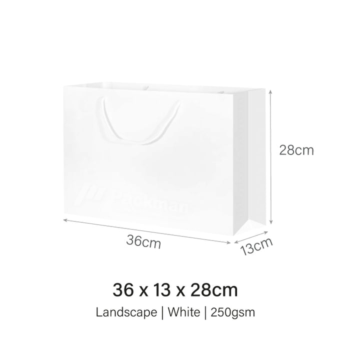 Coloured Rope White Paper Bag