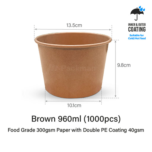 Double-Coated Kraft Bowl