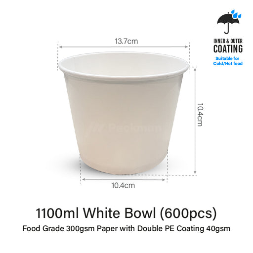 Double-Coated White Kraft Bowl