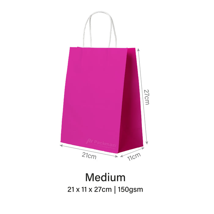 Fuchsia Pink Paper Bag