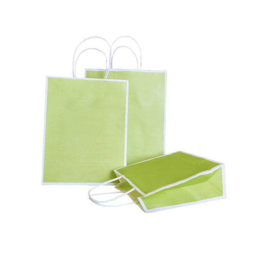Green with White Border Paper Bag