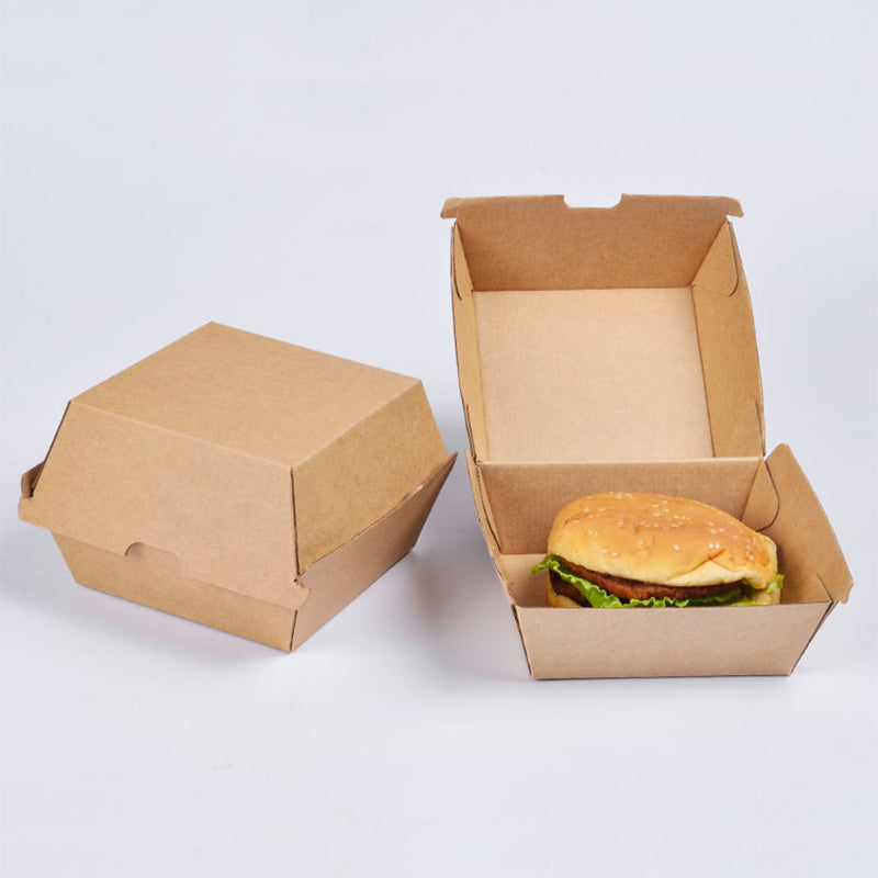 105 x 102 x 80mm Kraft Burger Box (100pcs)