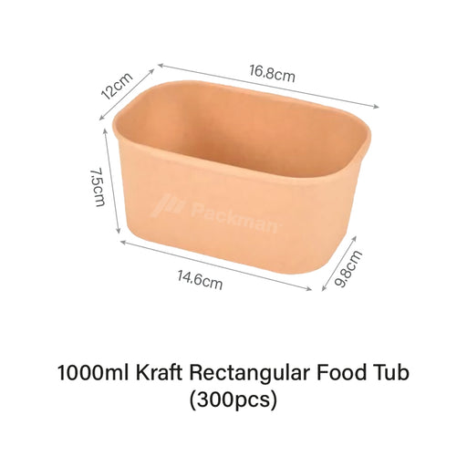 Kraft Rectangular Tub
