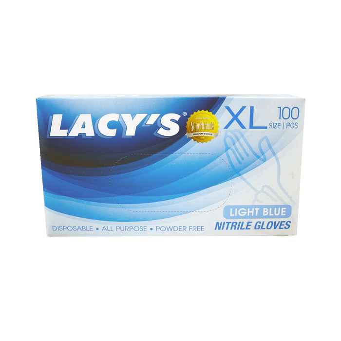 LACY’S Latex Disposable Nitrile gloves(S,M,L,XL available) Powder-free Thick material