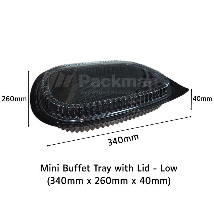 Mini Buffet Tray with Lid - Low (100pcs)