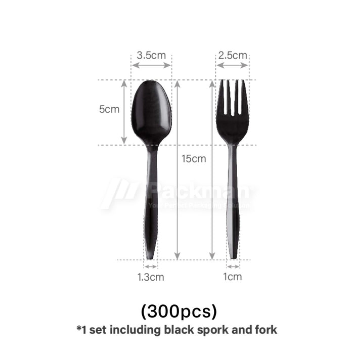 Plastic fork and spoon