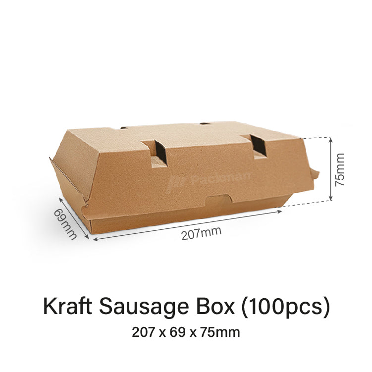 207 x 69 x 75mm Kraft Sausage Box (100pcs)