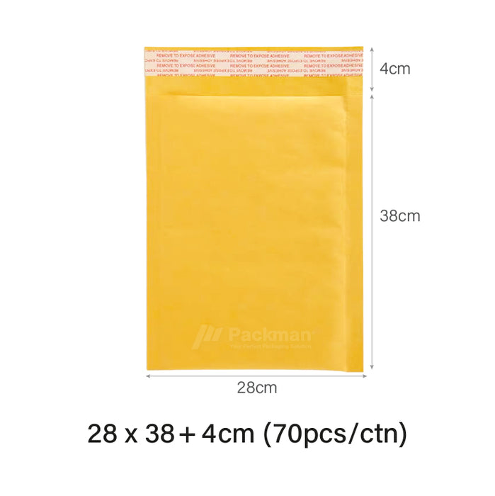 28 x 38cm Kraft Bubble Poly Mailer (70pcs)