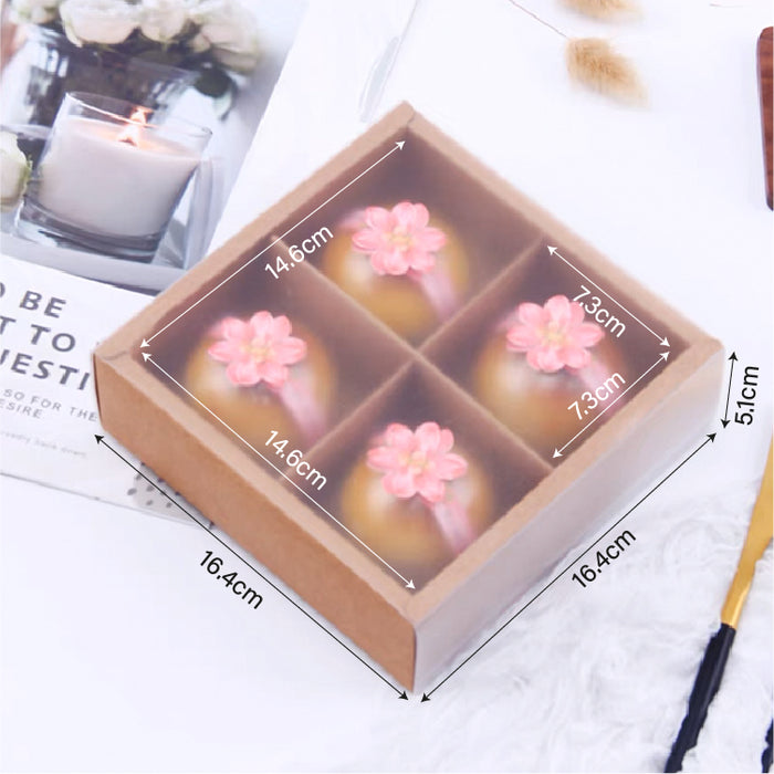 4-Slot Brown Mooncake Kraft Cavity Box (10pcs)