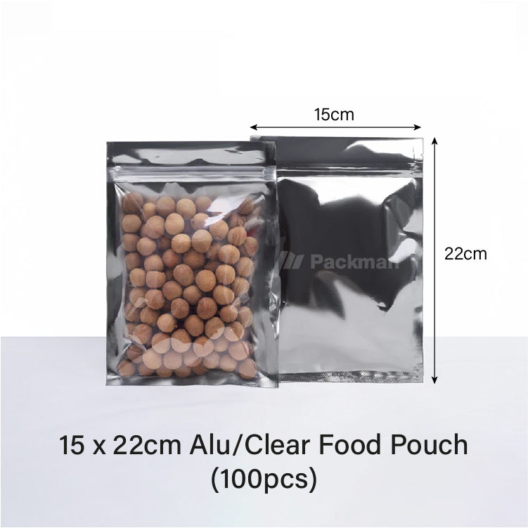 15 x 22cm Clear Food Pouch (100pcs)