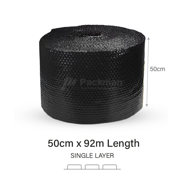 50cm x 92m Black Bubble Wrap (2 rolls)