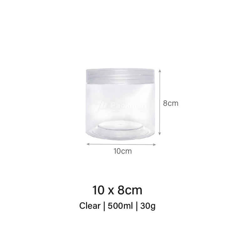 10 x 8cm Clear Plastic Jar (48pcs)