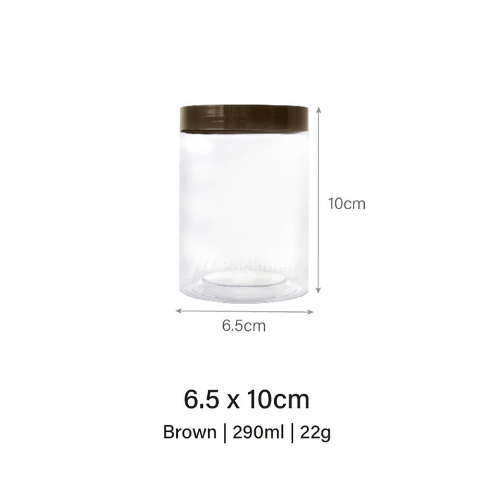 6.5 x 10cm Brown Plastic Jar (113pcs)