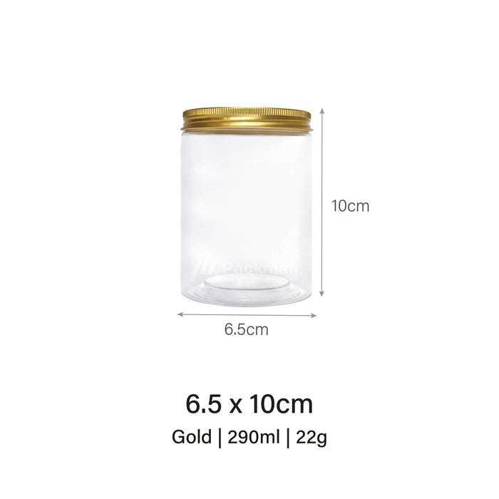 6.5 x 10cm Gold Plastic Jar (113pcs)