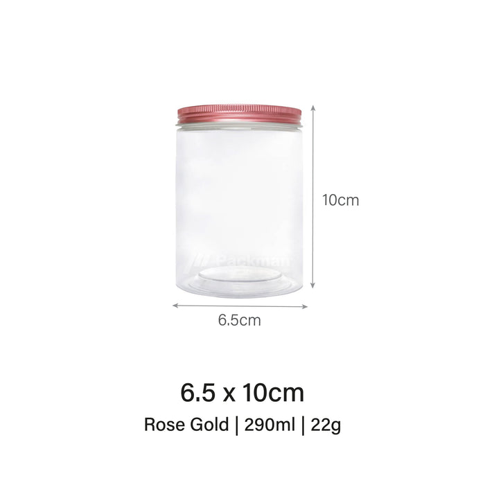 6.5 x 10cm Rose Gold Plastic Jar (113pcs)