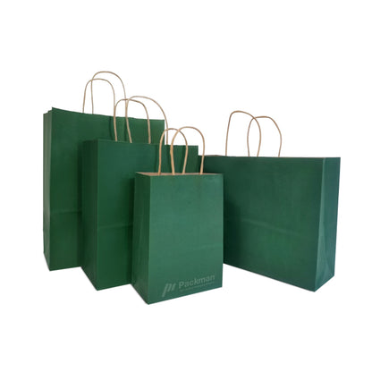 15 x 8 x 21cm Deep Green Paper Bag (100pcs)