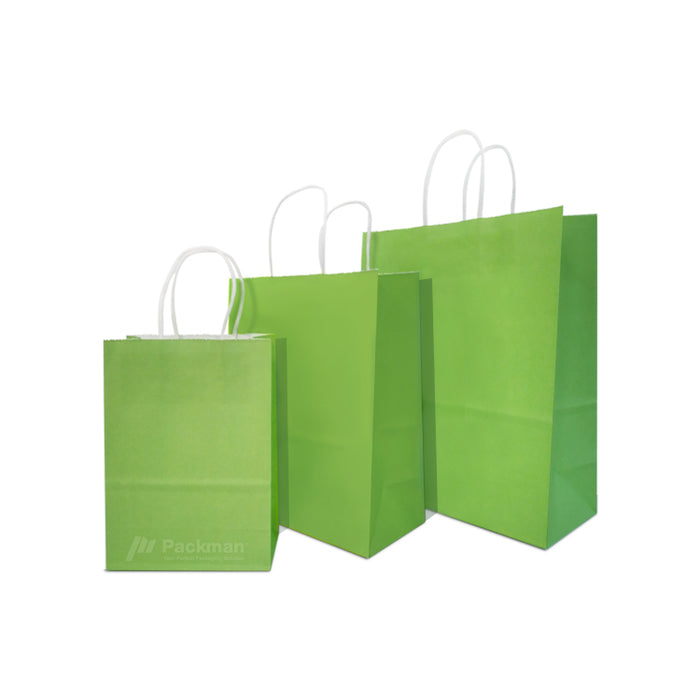 15 x 8 x 21cm Green Paper Bag (100pcs)