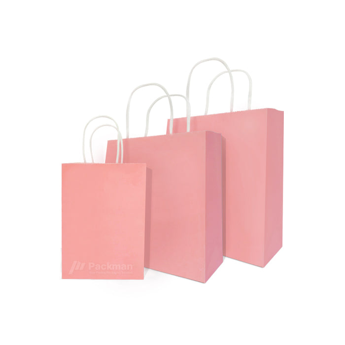 15 x 8 x 21cm Pink Paper Bag (100pcs)