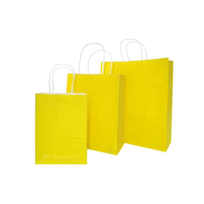 15 x 8 x 21cm Yellow Paper Bag (100pcs)