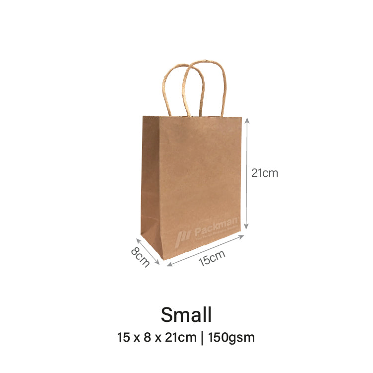 15 x 8 x 21cm Small Kraft Paper Bag (50pcs)