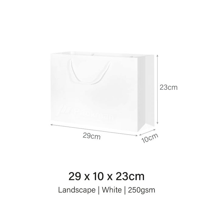 29 x 10 x 23cm White Paper Bag (20pcs)