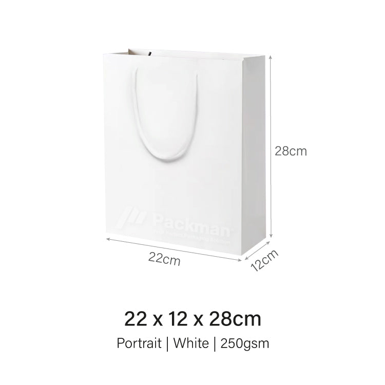 22 x 12 x 28cm White Paper Bag (20pcs)