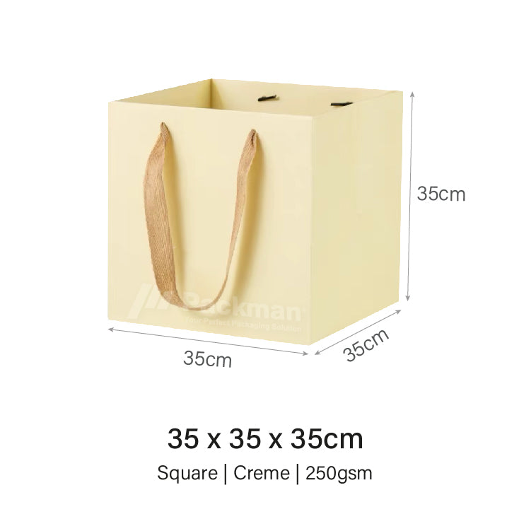 35 x 35 x 35cm Square Creme Paper Bag (100pcs)