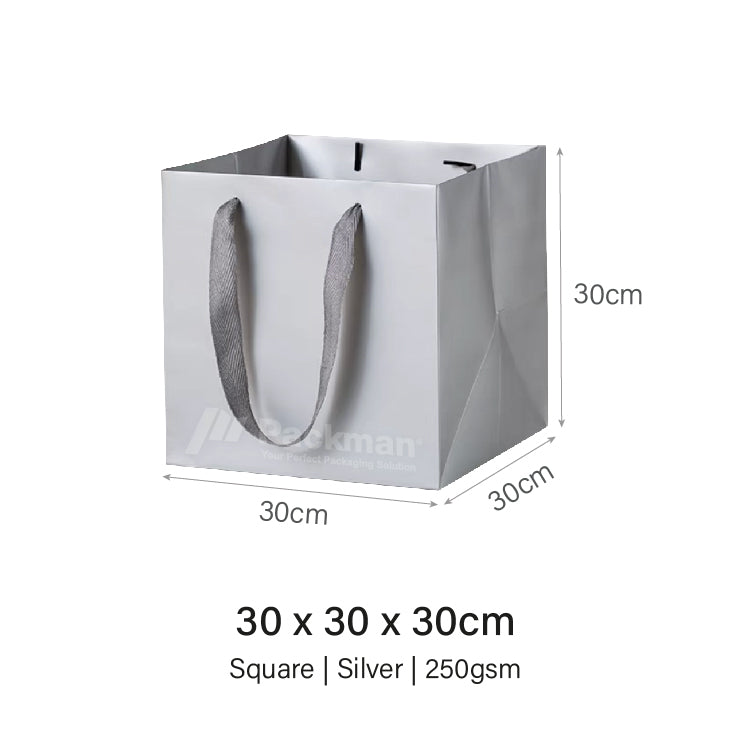 30 x 30 x 30cm Square Silver Paper Bag (100pcs)