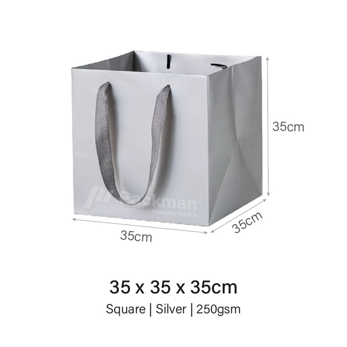 35 x 35 x 35cm Square Silver Paper Bag (100pcs)