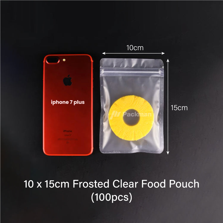 10 x 15cm Frosted Clear Food Pouch (100pcs)
