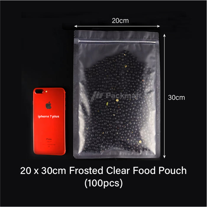 20 x 30cm Frosted Clear Food Pouch (100pcs)